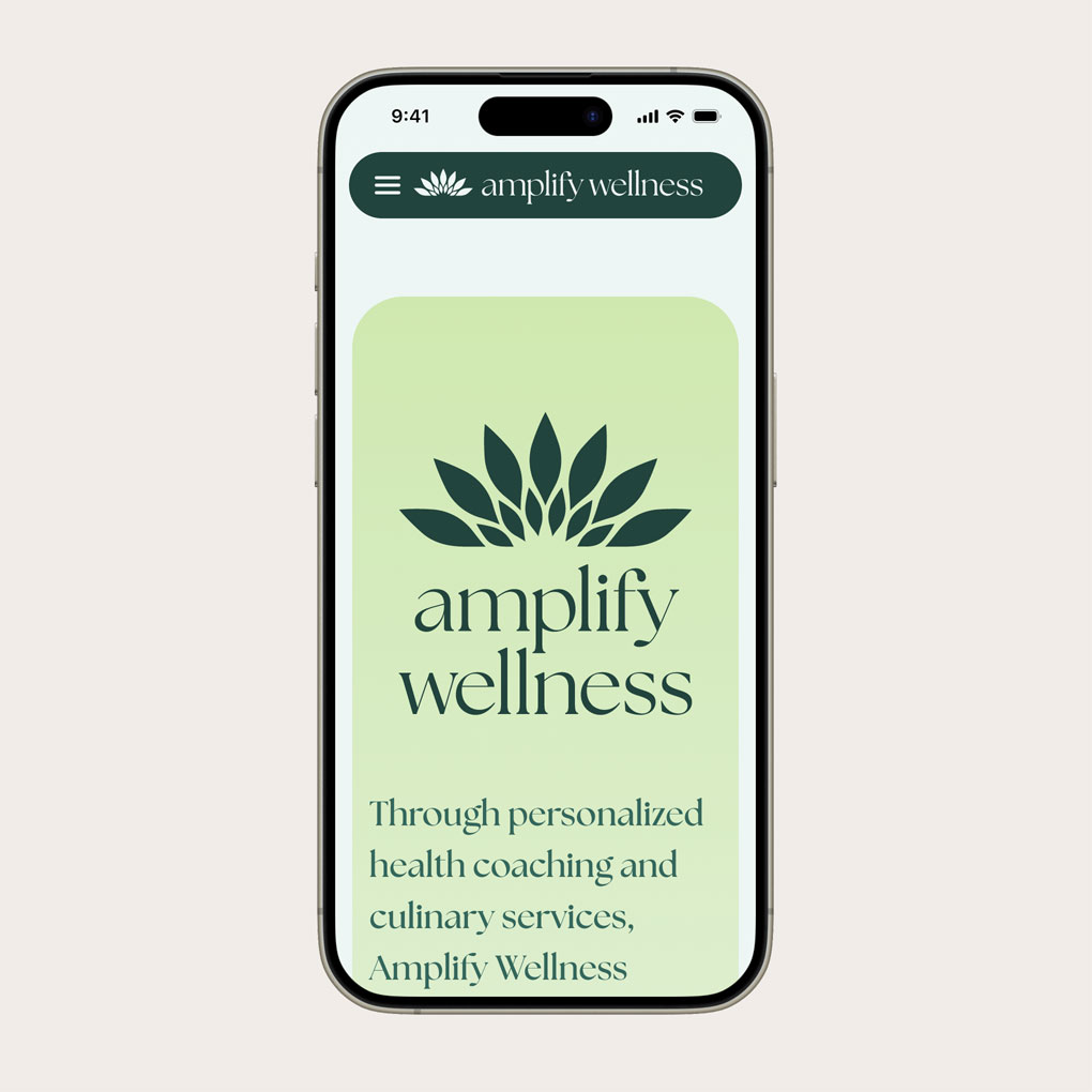 Amplify Wellness website homepage design