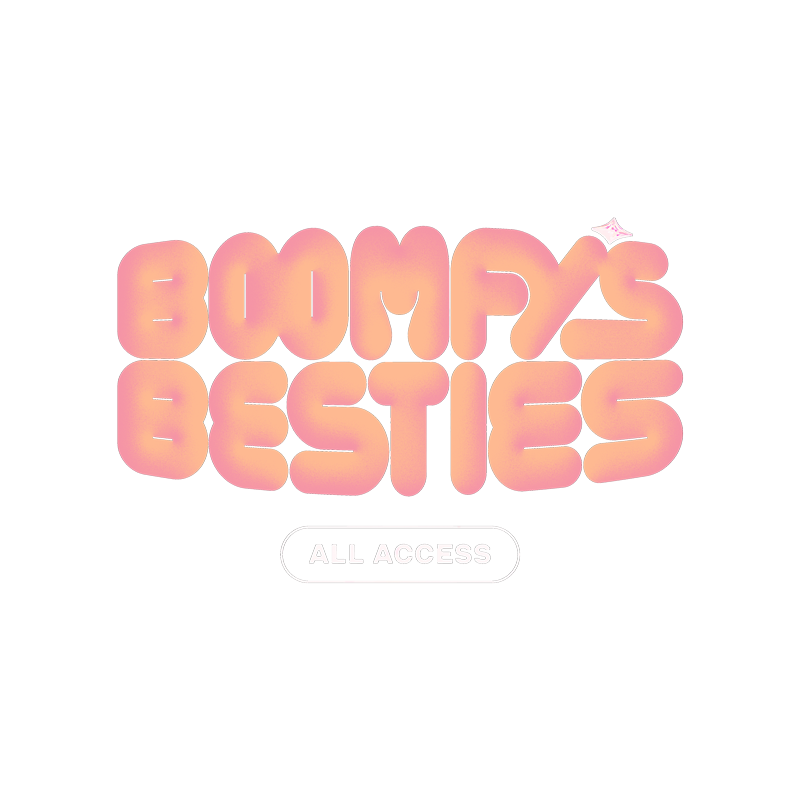 Boomfy's Besties All Access shiny 3D logo render