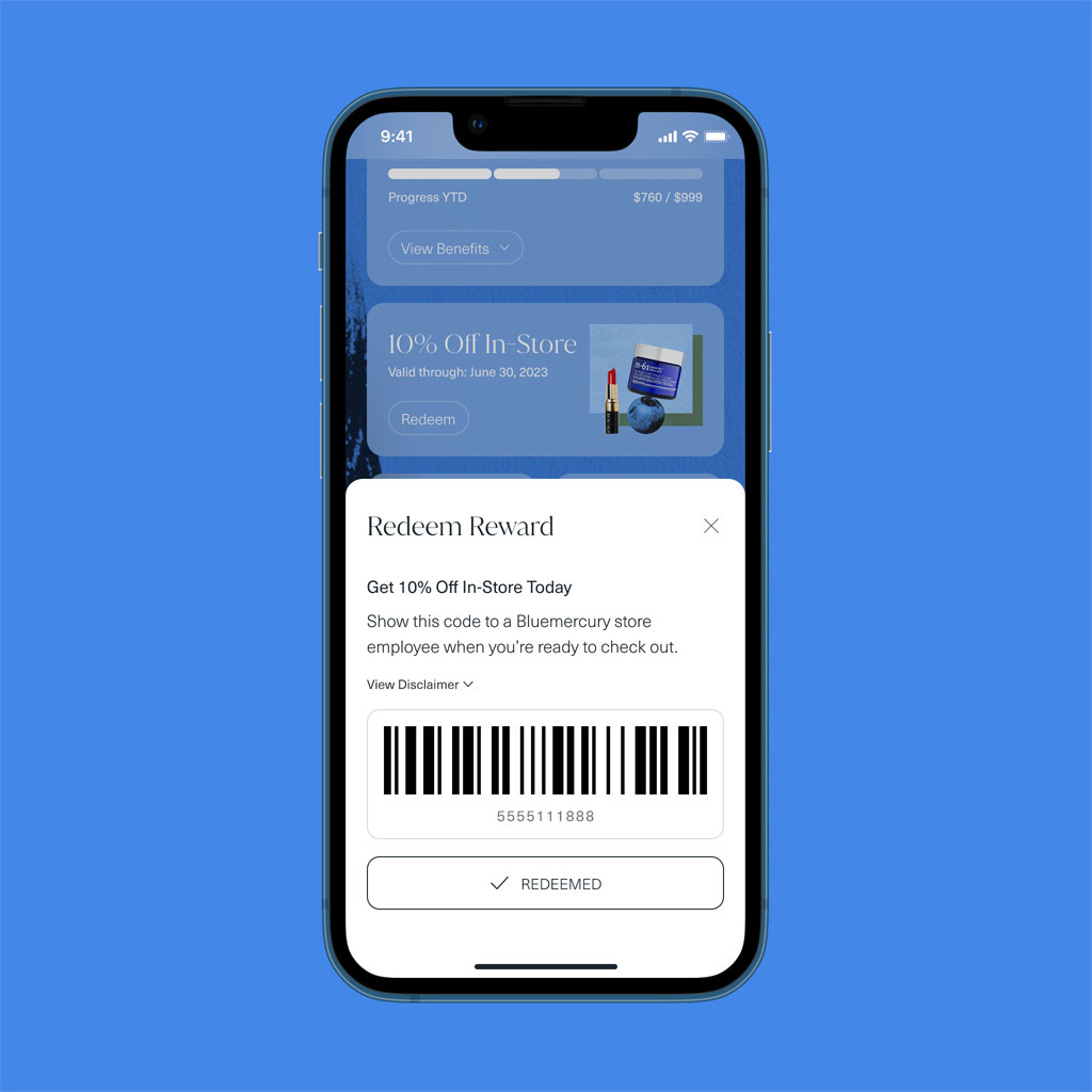 A preview of the Bluemercury app